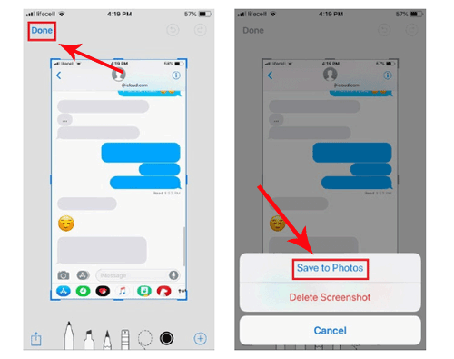 スクリーンシュートを撮影してiPhoneでメッセージをローカルに保存する方法