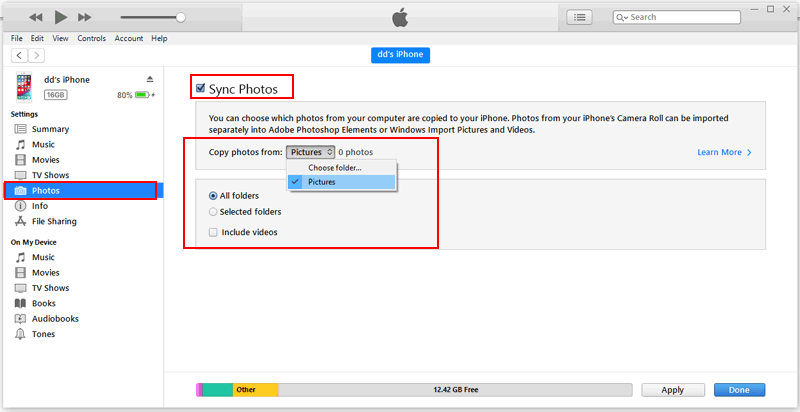 iTunesを介してHuaweiからiPhoneにデータを移動します