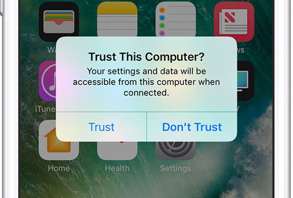 iPadでコンピューターを信頼してください