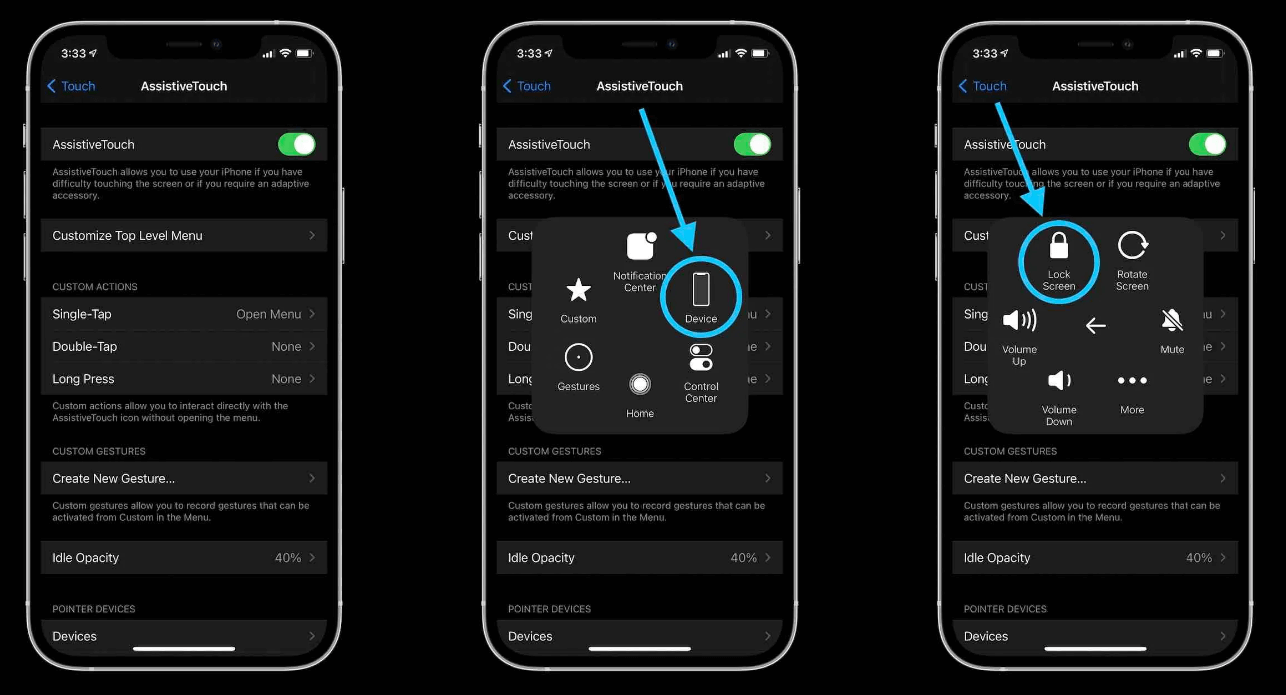 Assistivetouchを介してiPhone 12をオフにします