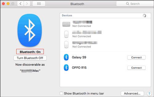 MacでBluetoothを開きます