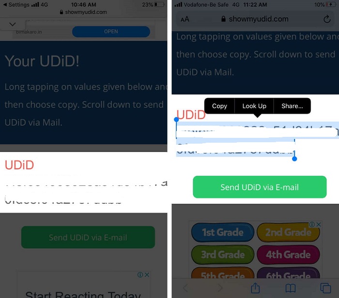 safariでudidを取得します
