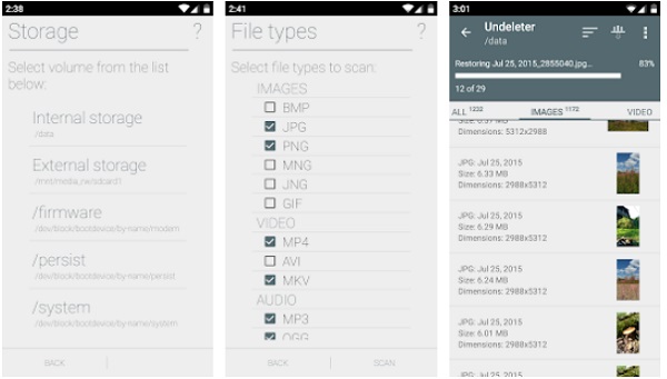 UndroidのようなAndroidのデータリカバリアプリは、ファイルやデータを回復します