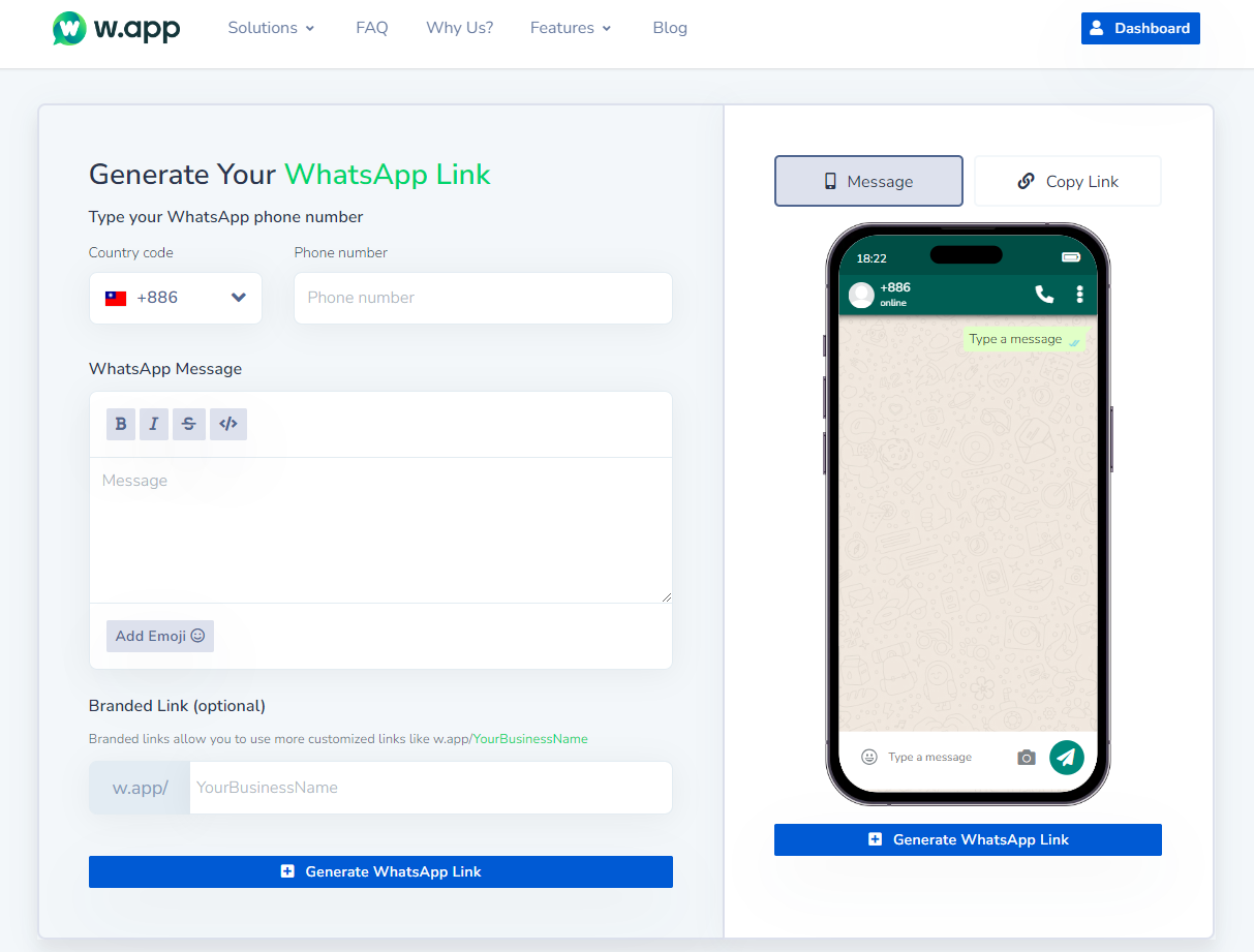 ワップwhatsappリンクジェネレーター