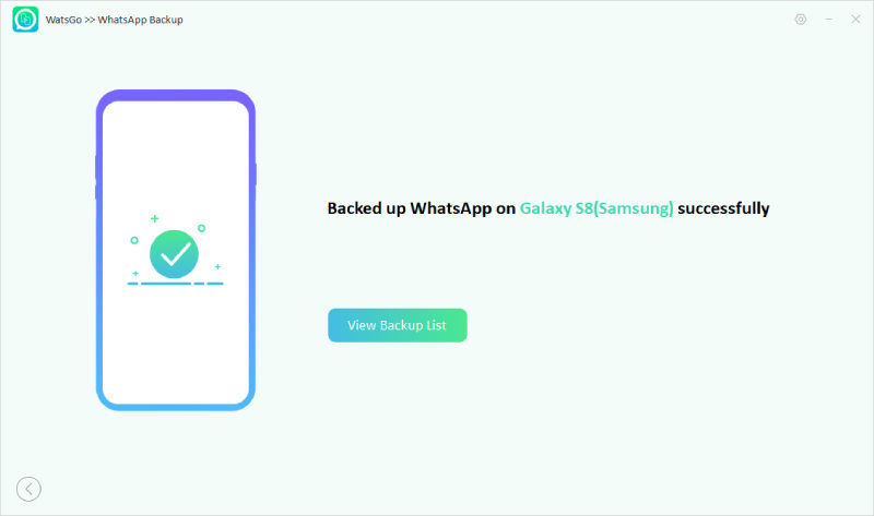 Watsgo Guide -WhatsAppバックアップAndroidデバイスは正常に 