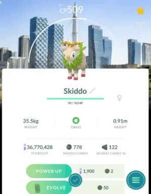 PokémonGoのSkiddo